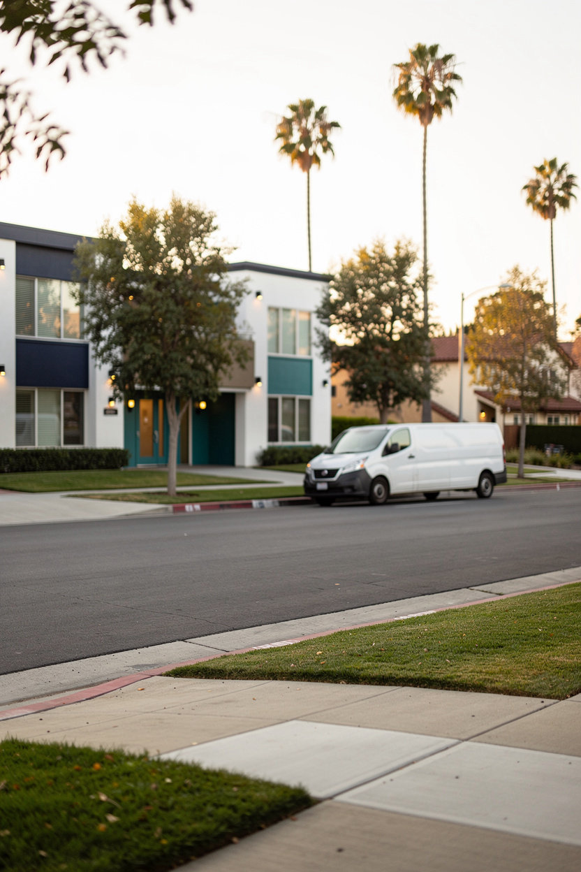 K-2 Cleaning Service serving a Northridge, CA neighborhood street with office and residential properties across Los Angeles County