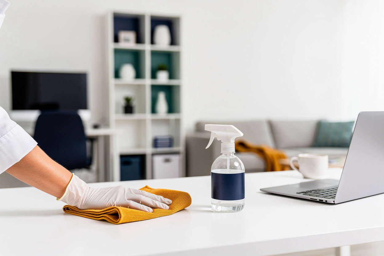 K-2 Cleaning Service team providing office cleaning and janitorial services in a clean, organized Northridge, CA workspace